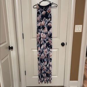 Bellamie Floral Maxi Dress - Navy and Pink